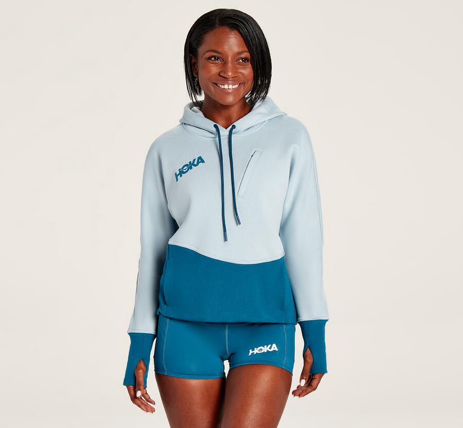 Hoka One One Hoodie Womens Blue - Performance - 21936WEPR